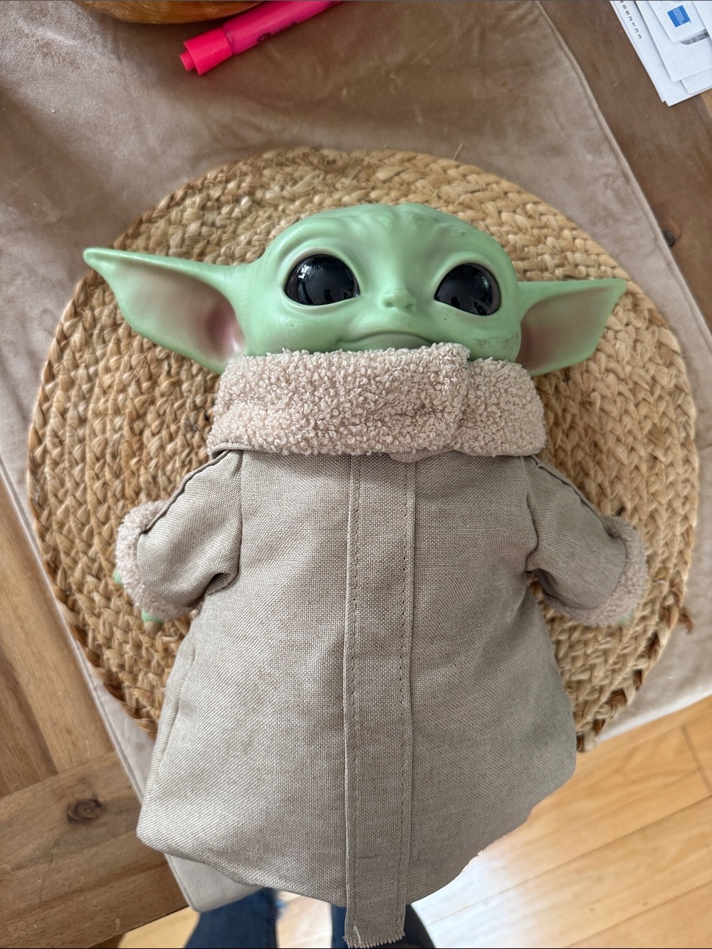 The Child Grogu Plush Toy in Green with Tan Coat - Star Wars
